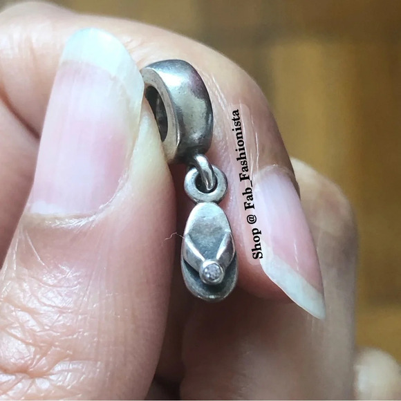 Pandora Sterling Silver Diamond Sandal charm - Picture 4 of 4